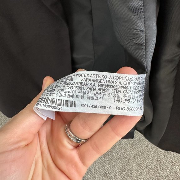 Zara Black Satin Effect Blazer | Sz Small - Picture 6 of 6